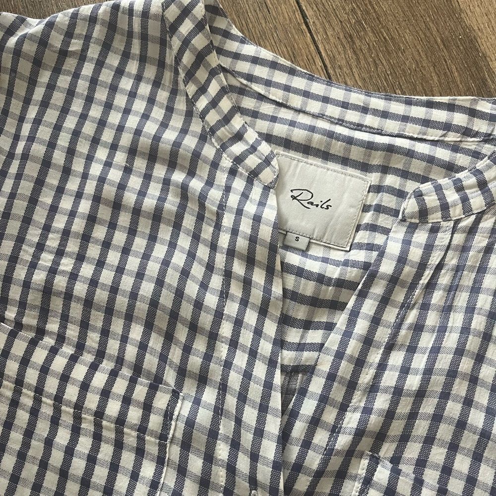RAILS NAVY GINGHAM BUTTON DOWN SIZE S - Picture 6 of 7